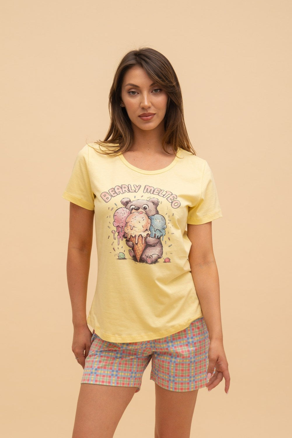 "Bearly melted" pajamas (Yellow)