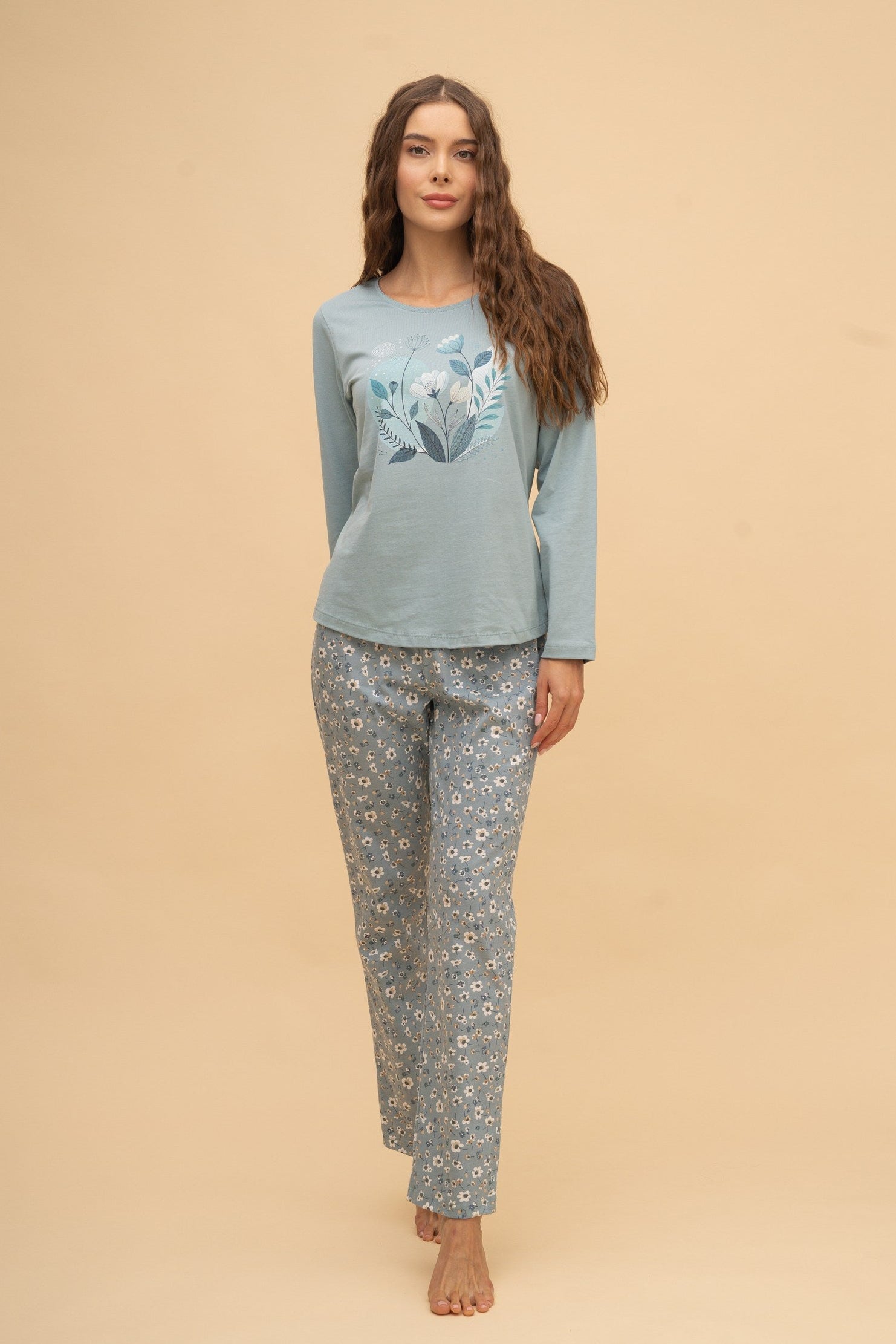 Pajamas "Blue Flowers" (Blue)