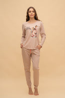 Пижама с дълъг ръкав "Bunny Walker" (Бежова)