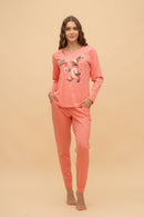 Пижама с дълъг ръкав "Bunny Walker" (Розова)