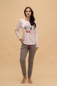 Пижама с дълъг ръкав "Cherry Music" (Розова)