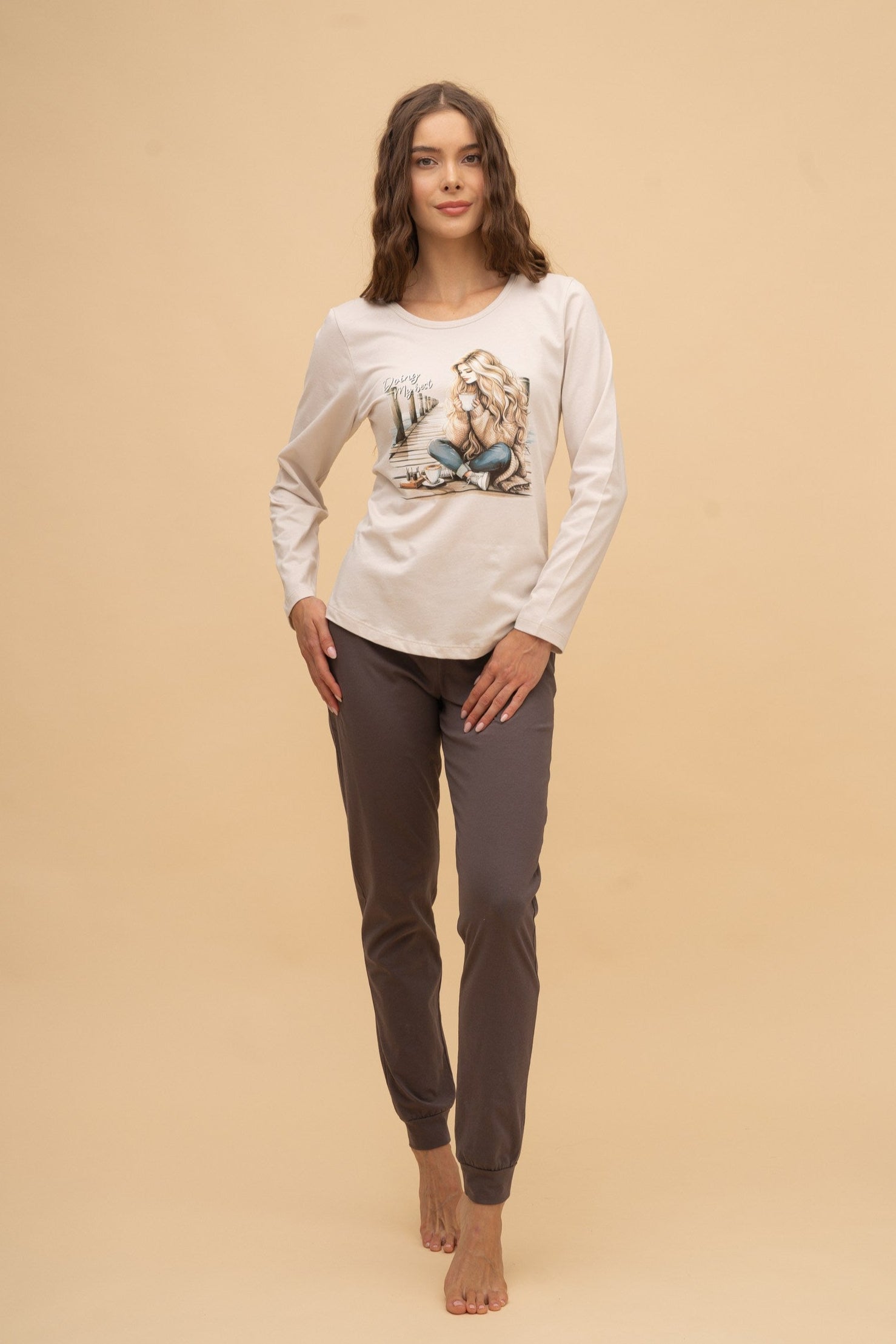 Long sleeve pajamas "Doing My Best"