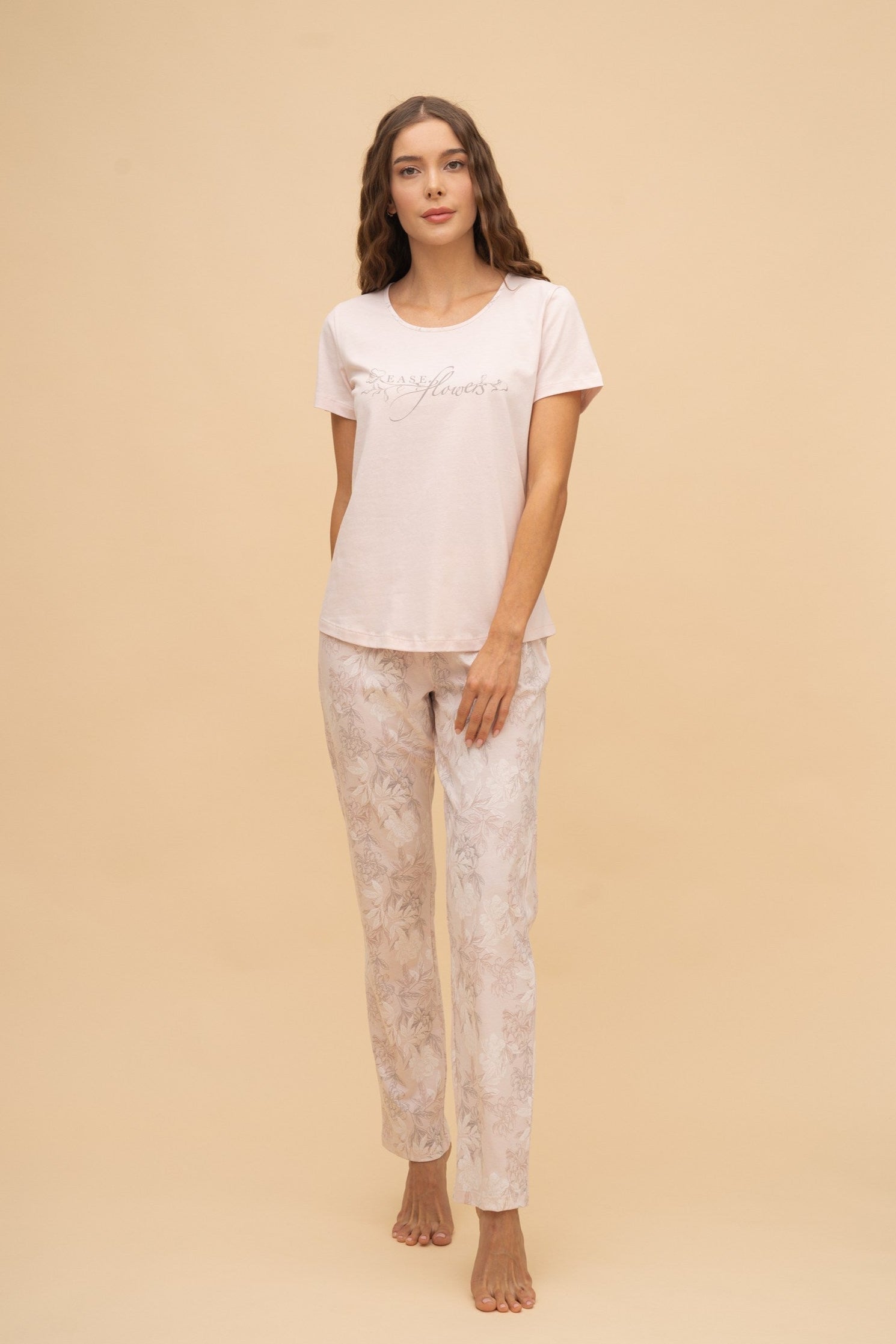 Pajamas "Ease flowers" (Pink)