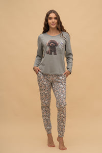 Пижама с дълъг ръкав "Grateful Heart" (Зелена)