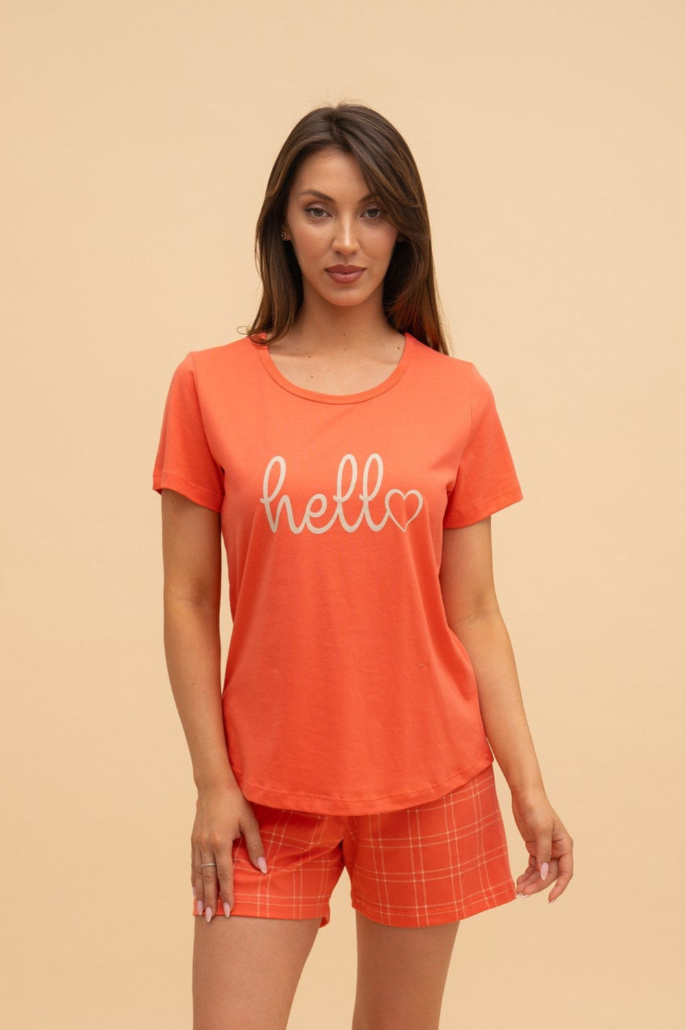 "Hello" Pajamas (Orange)