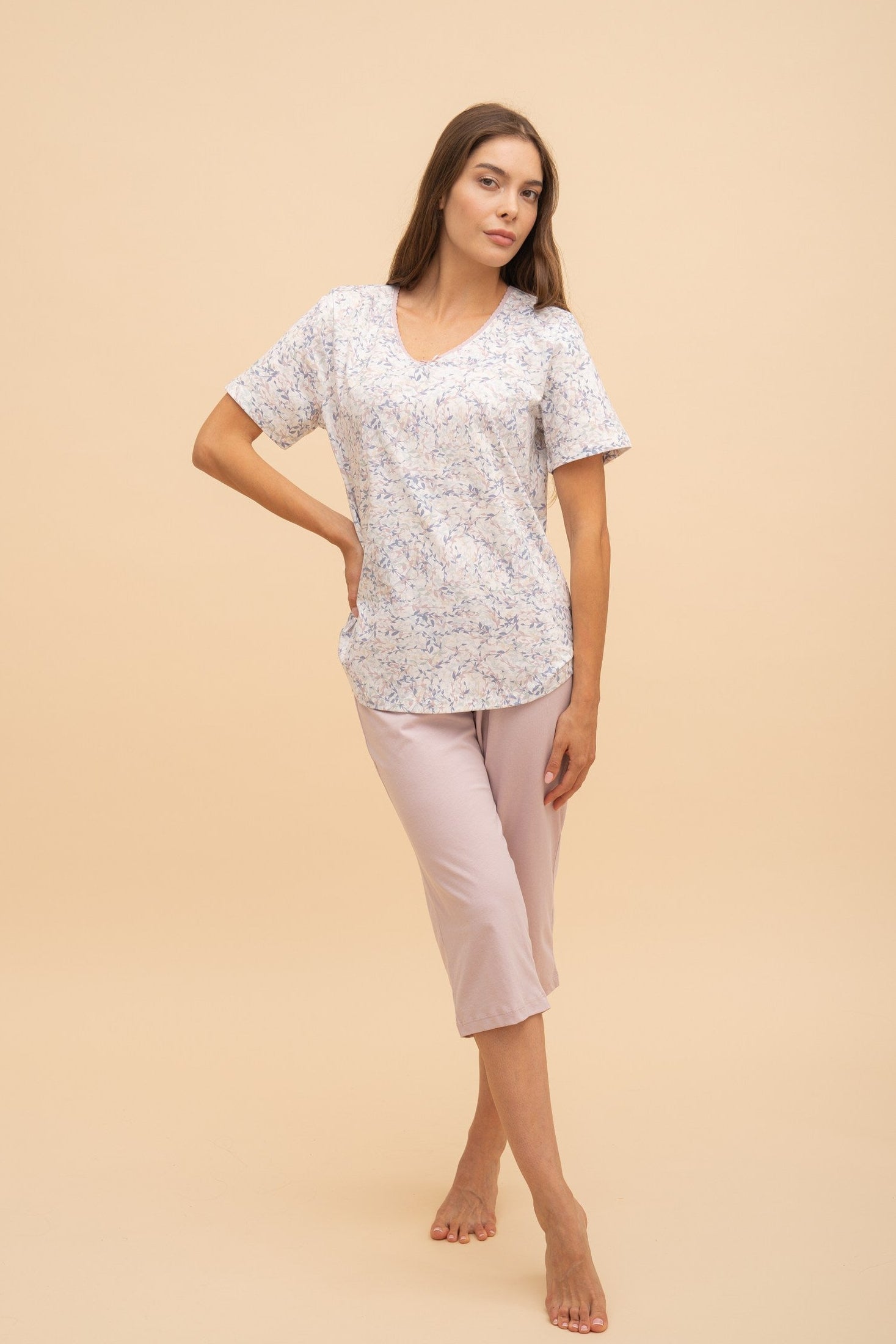 "Leafy" Pajamas (Light Blue)