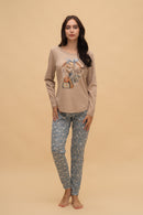 Пижама с дълъг ръкав "Lovely" (Бежова)