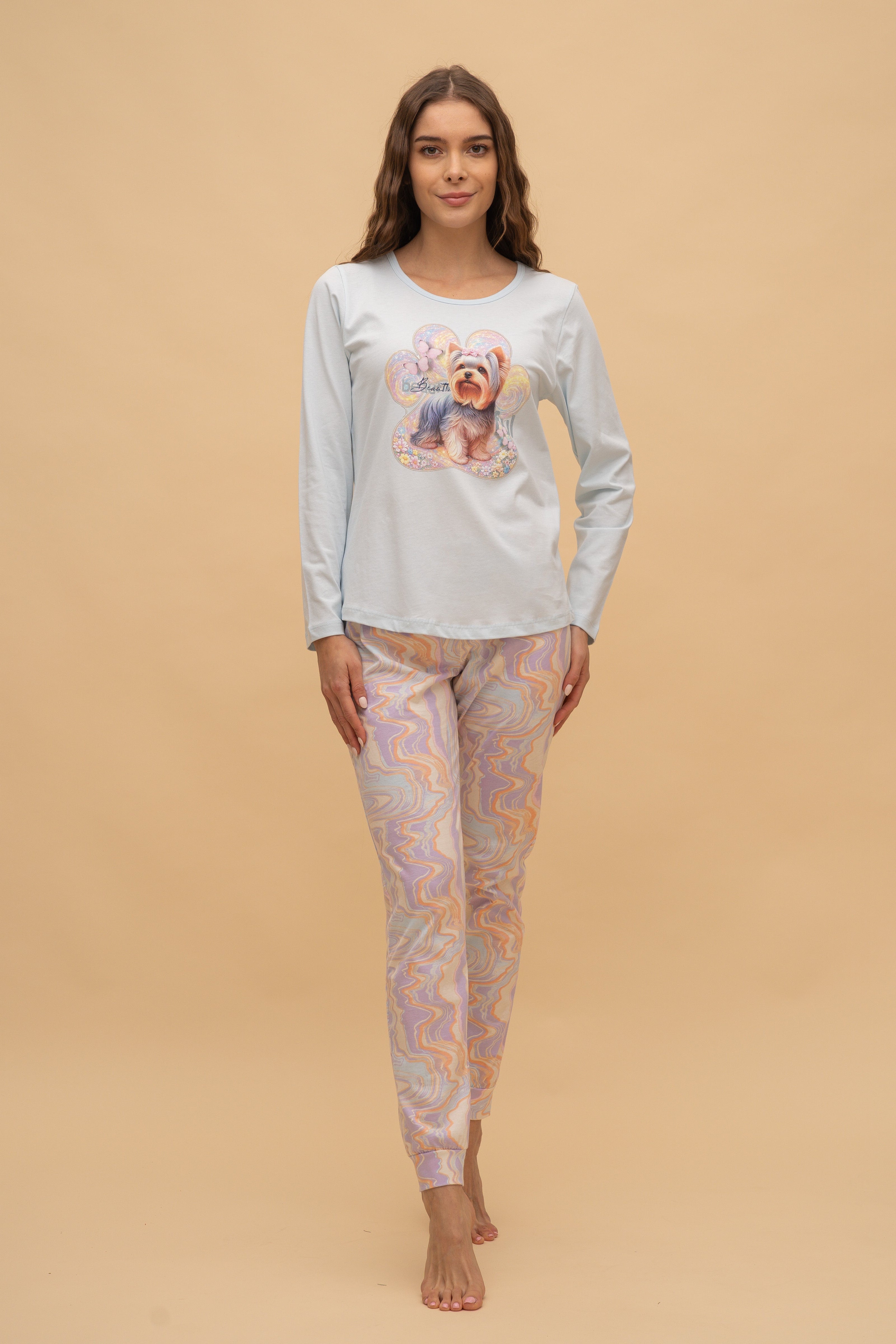 Пижама с дълъг ръкав "Lucid" (Синя)