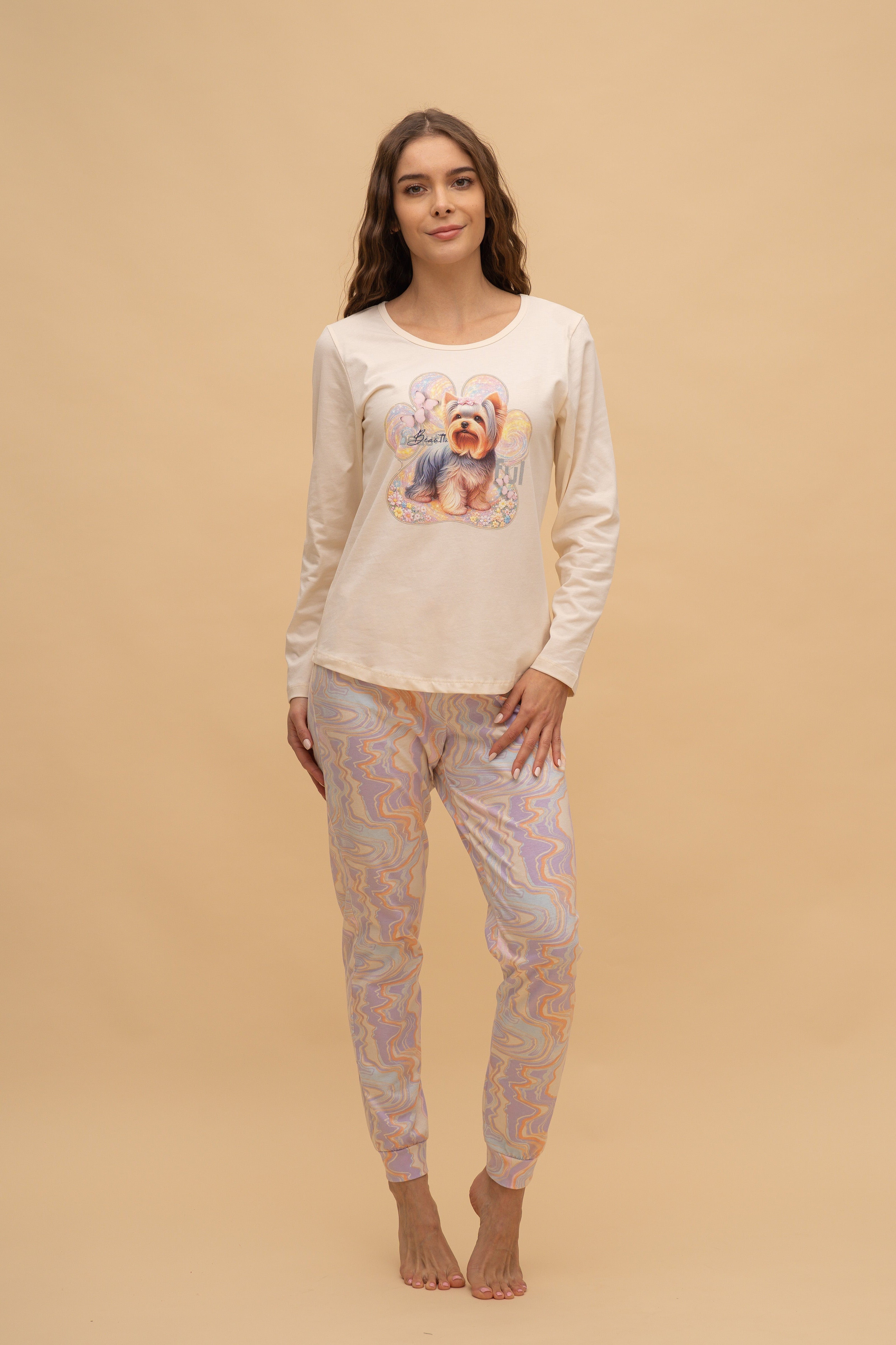 Пижама с дълъг ръкав "Lucid" (Жълта)