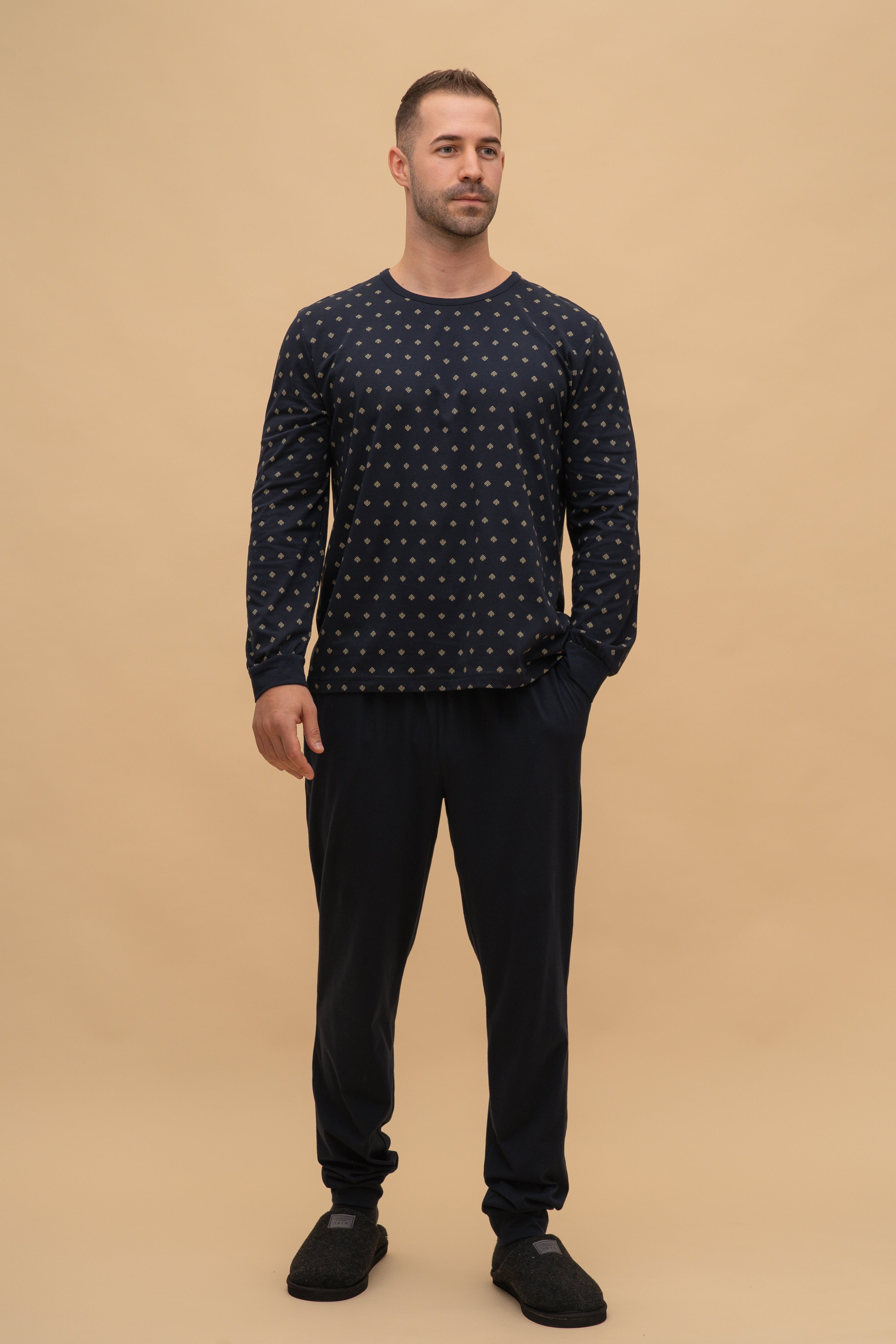 Мъжка пижама "Dot top" (Тъмно синя)