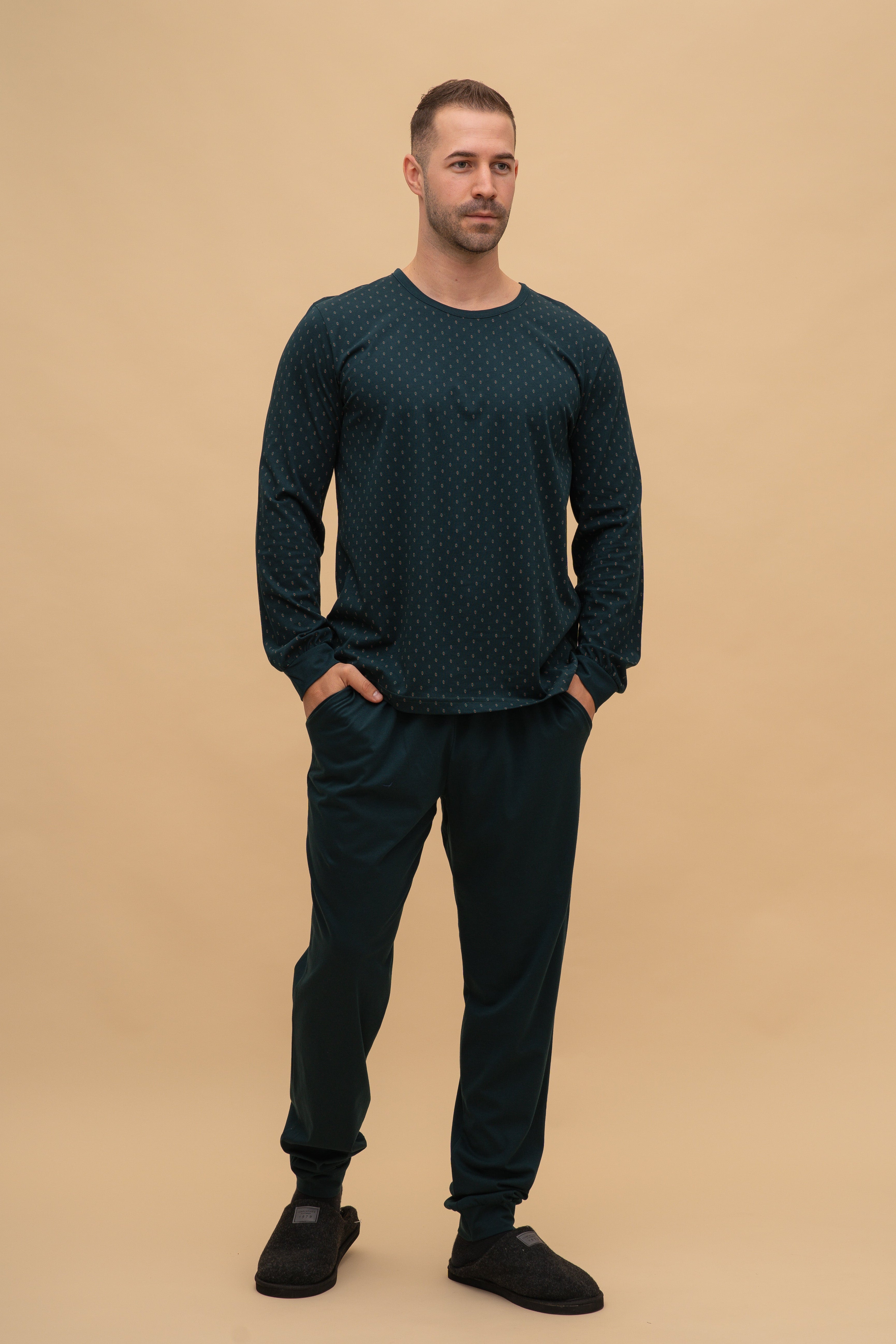 Мъжка пижама "Dot top" (Зелена)