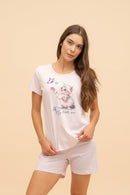 Дамска памучна пижама Иватекс My little one - розова