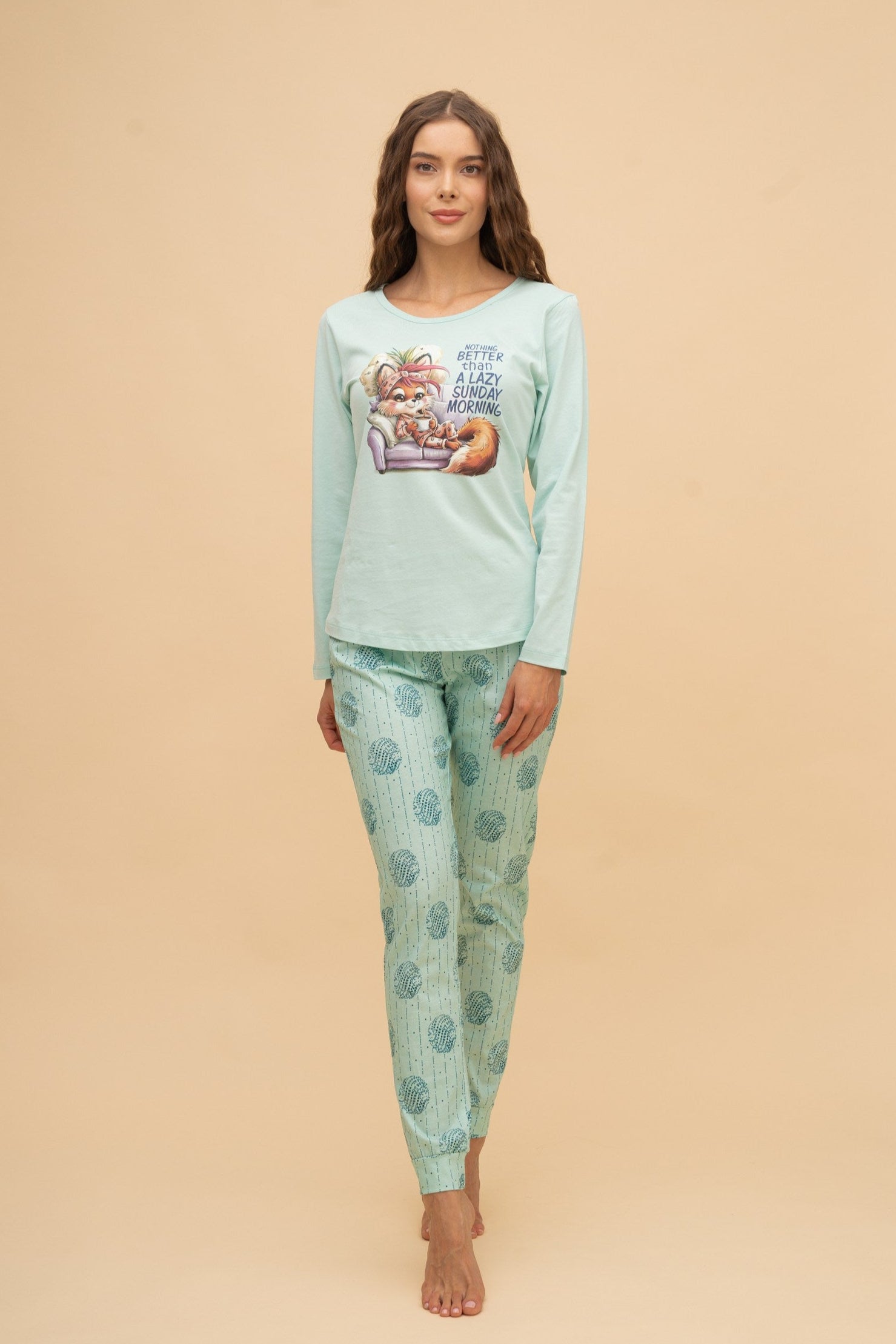 Long Sleeve Pajamas "Nothing Better" (Green)