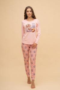 Дамска памучна пижама Иватекс Nothing Better - праскова