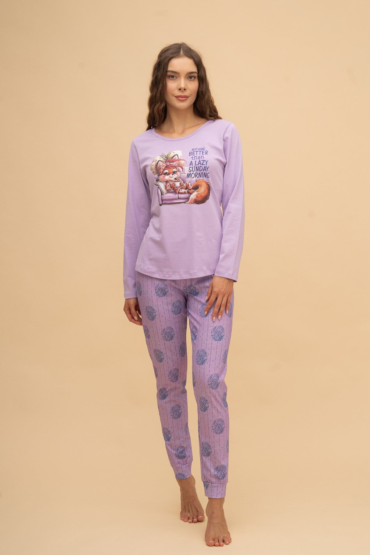Long Sleeve Pajamas "Nothing Better" (Purple)