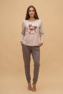 Пижама с дълъг ръкав "Pretty Girl" (Бежова)