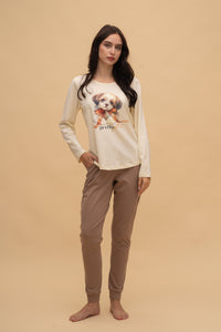 Пижама с дълъг ръкав "Pretty Girl" (Жълта)