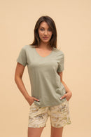 Дамска памучна пижама Иватекс Tulip - зелена