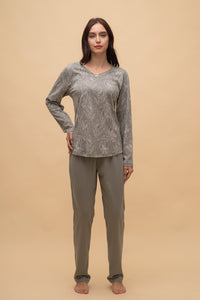 Пижама с дълъг ръкав "Tullip Top" (Зелена)