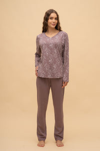 Пижама с дълъг ръкав "Tullip Top" (Пепел от рози)
