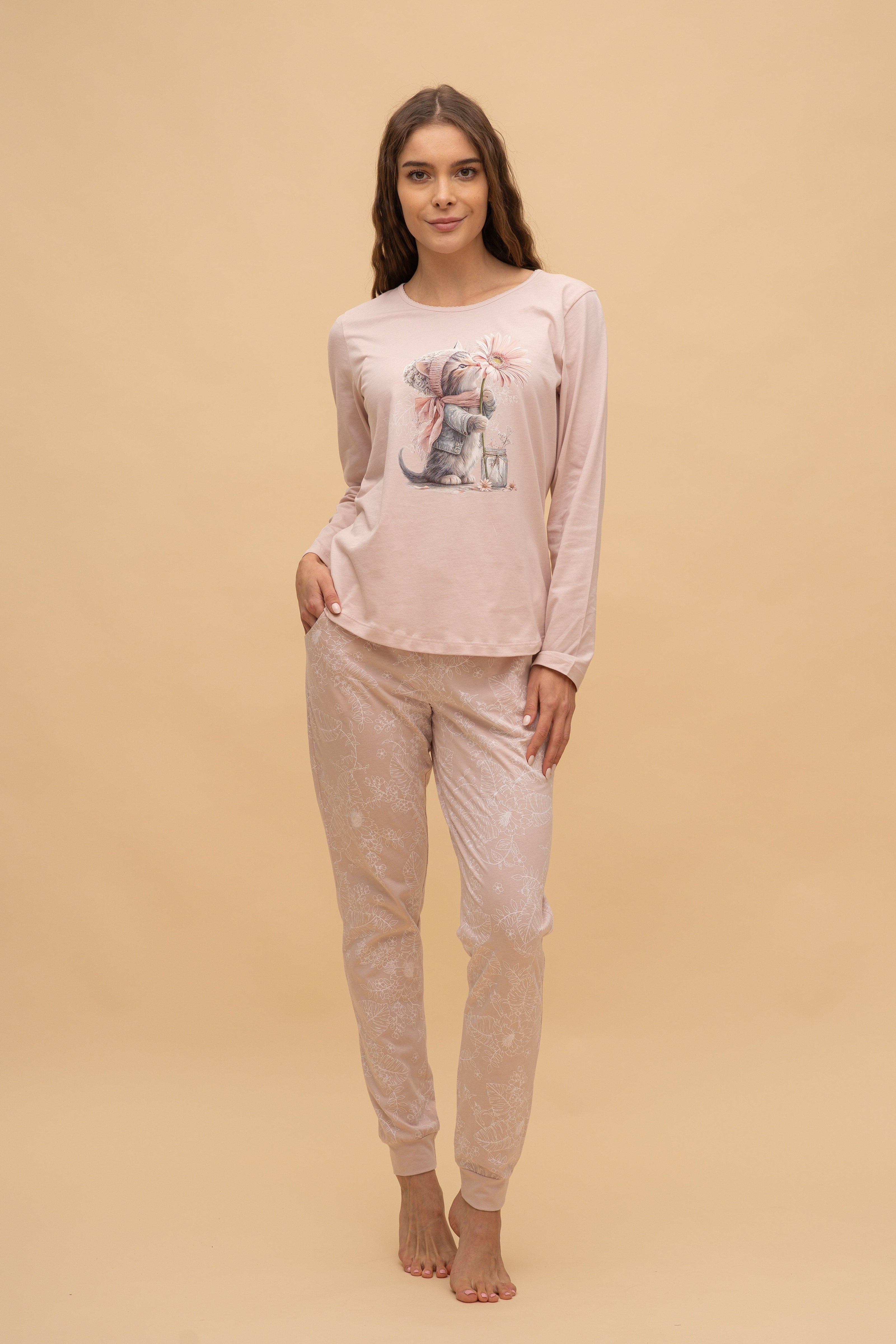 Пижама с дълъг ръкав "Winter Kitty"