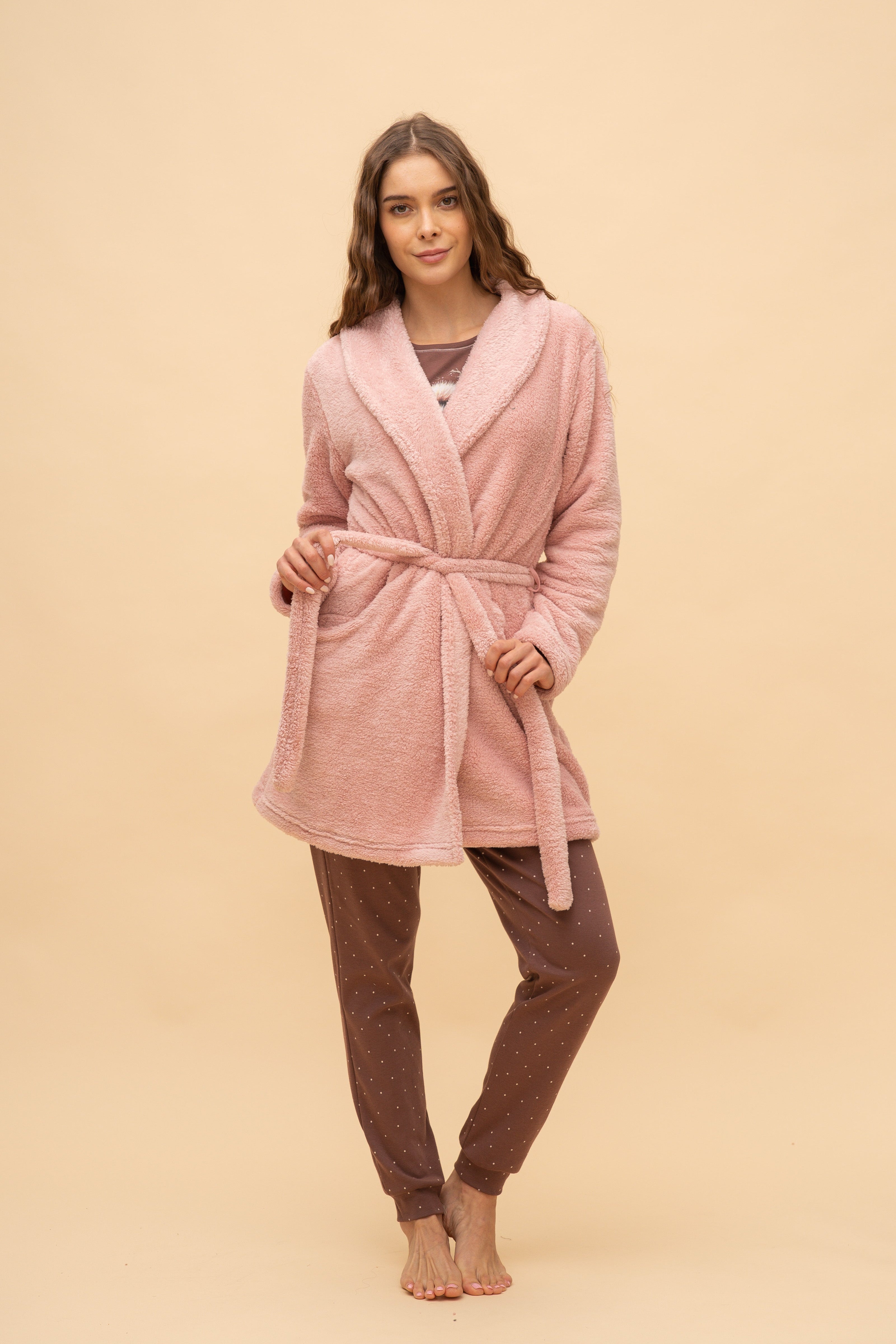 Халат "Cozy" (Светло розов)
