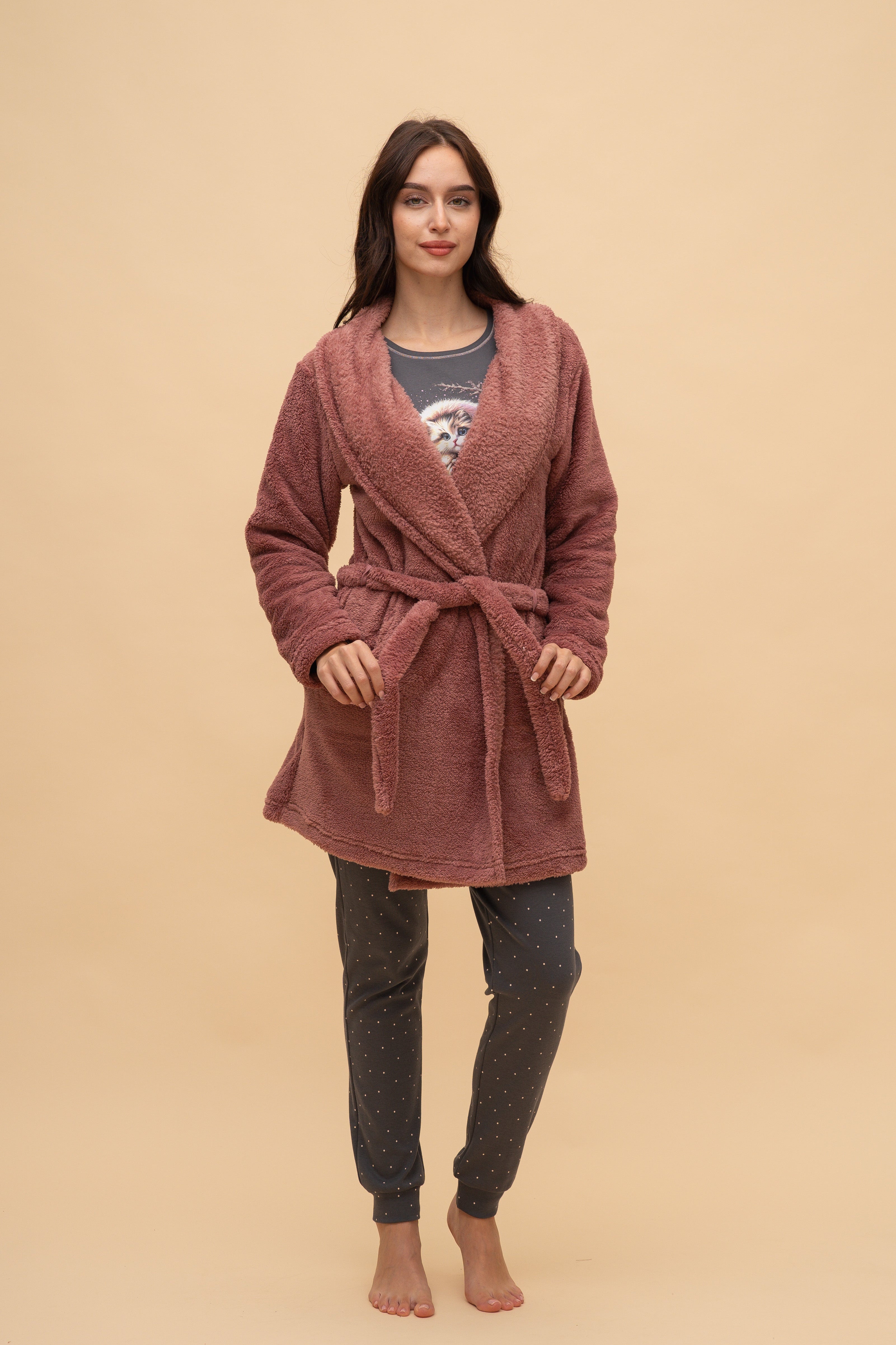 Халат "Cozy" (Тъмно розов)