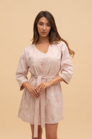 Дамски памучен халат Иватекс розов